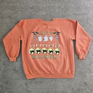 90's Vintage Orange Happy Halloween Sweatshirt
